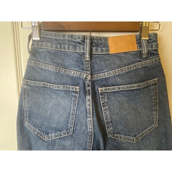 Zara High Waist Split Leg Hem Skinny Blue Denim Jeans Women's Size 2 - Picture 5 of 10